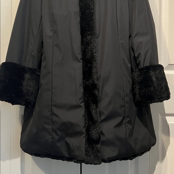 Guillaume Black Hooded Faux Fur Lined Coat Size L - Picture 5 of 15